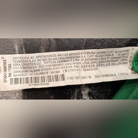 ZARA Kelly Green Tied Cotton Pants Size Medium - High Waisted Wide Leg - Picture 5 of 5